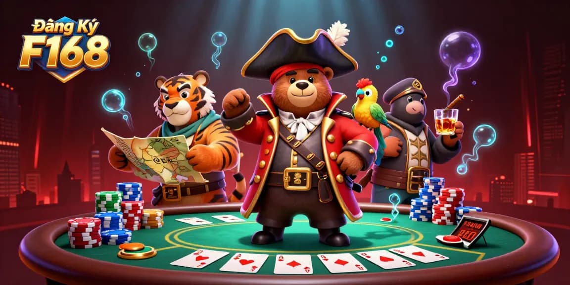 Engage in fantastic gaming experiences with Đăng Ký F168, featuring a vibrant 3D casino illustration.