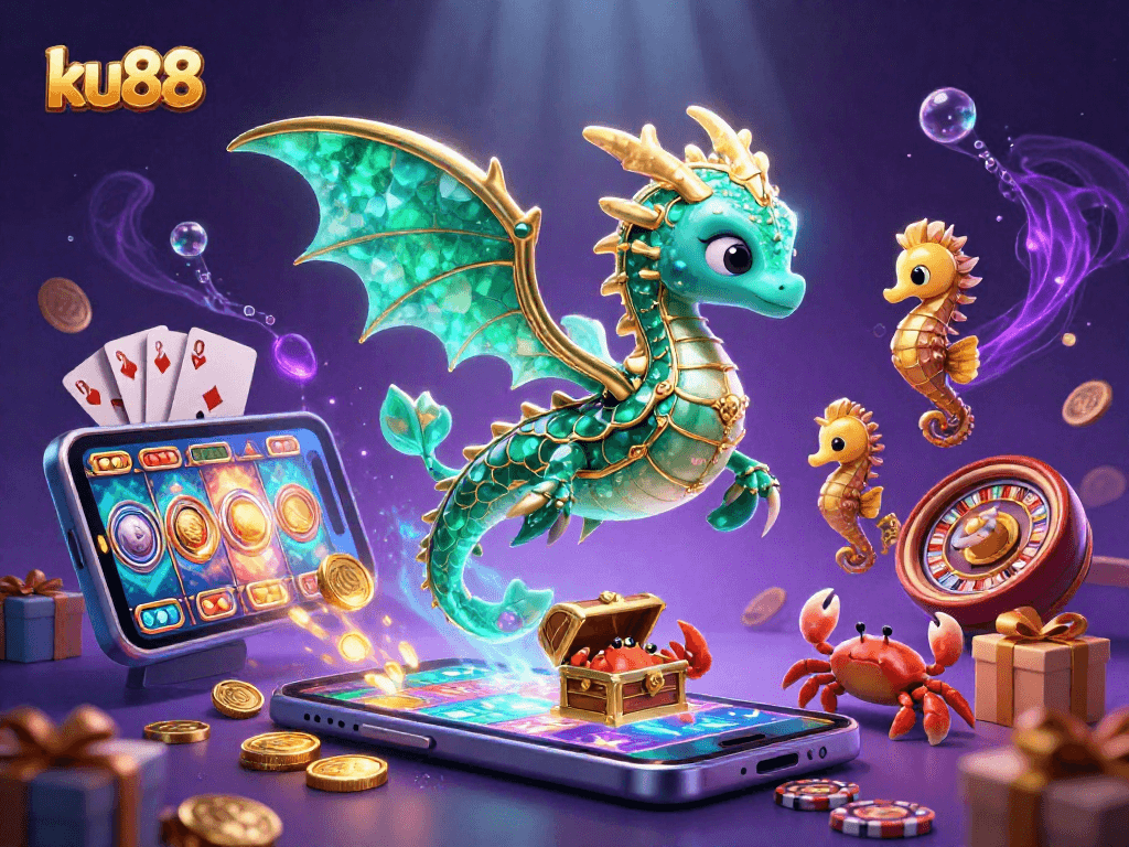 ku88 offers an engaging underwater adventure with vibrant casino-themed elements, promoting exciting gameplay.