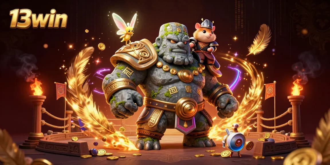 Engage with 13win's vibrant online casino experience featuring dynamic characters and action elements.