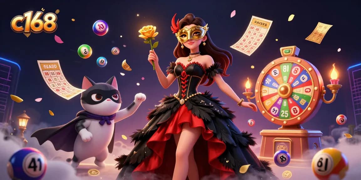 Engage with c168 by spinning vibrant lotteries and enjoying golden rewards in an immersive gambling scene.