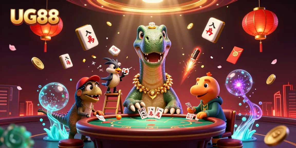 Engage in spectacular gaming at UG88 with vibrant visual elements illustrating a 3D casino experience.