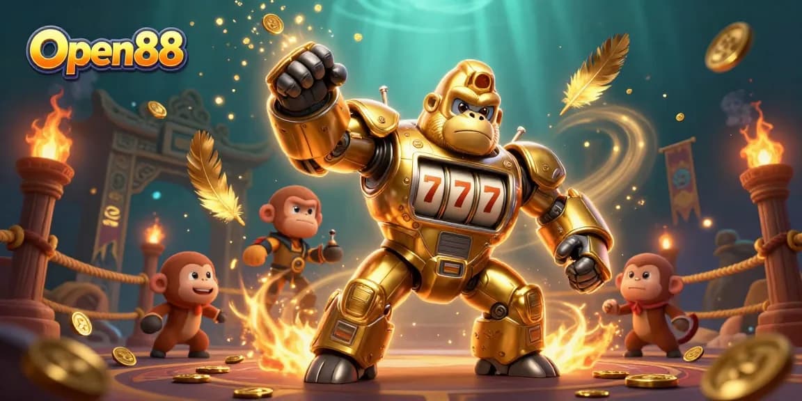 Experience thrilling gameplay with Open88 at a vibrant casino adventure with 3D mech characters.