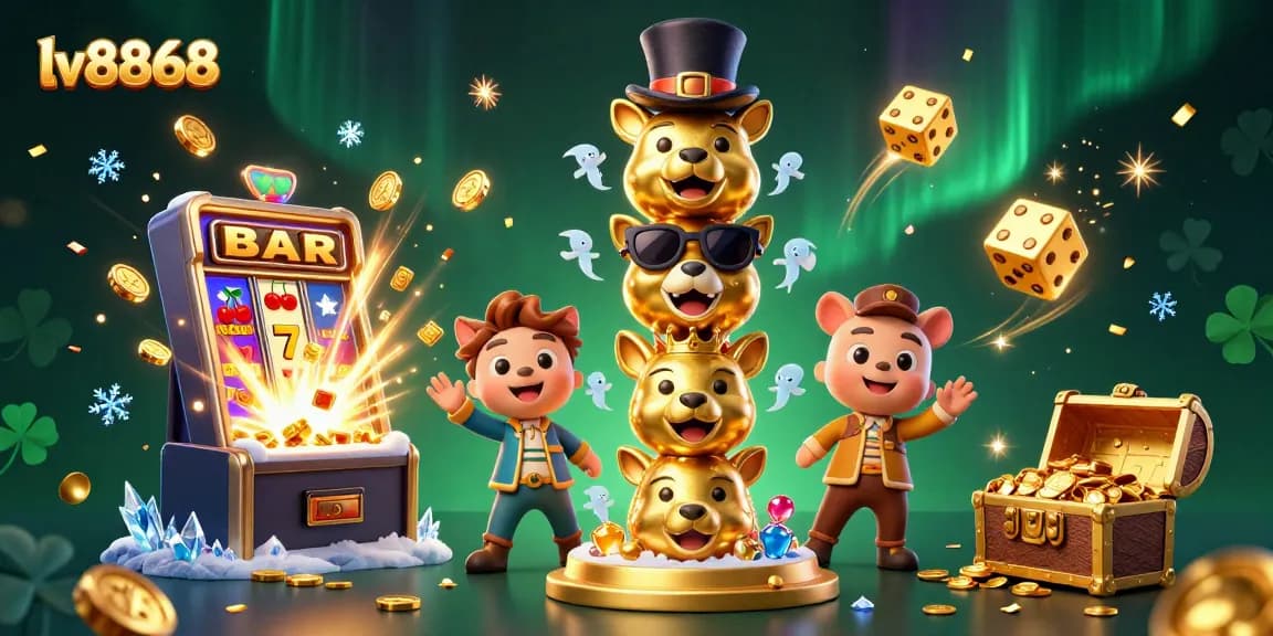 Experience the excitement of lv8868's online gambling world filled with vibrant casino elements.