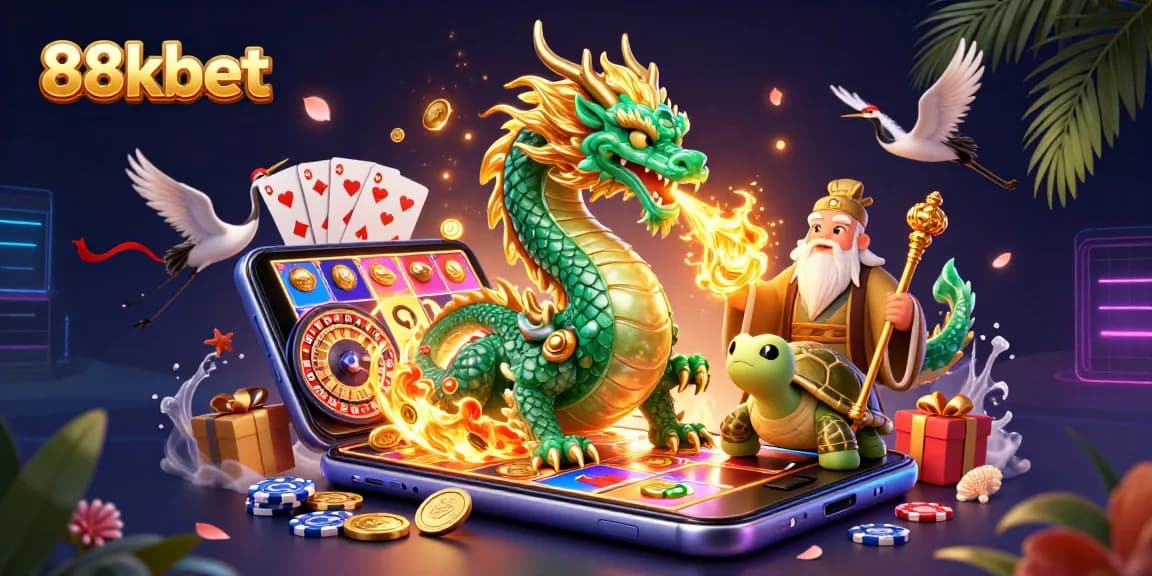 Engage with casino excitement at 88kbet featuring colorful slot games and dynamic gambling elements.
