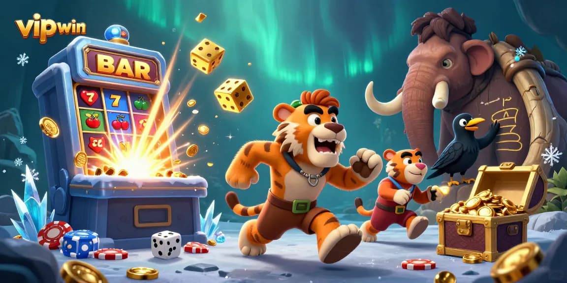Experience the thrilling action at vipwin with a vivid historical casino scene bursting with winning moments.