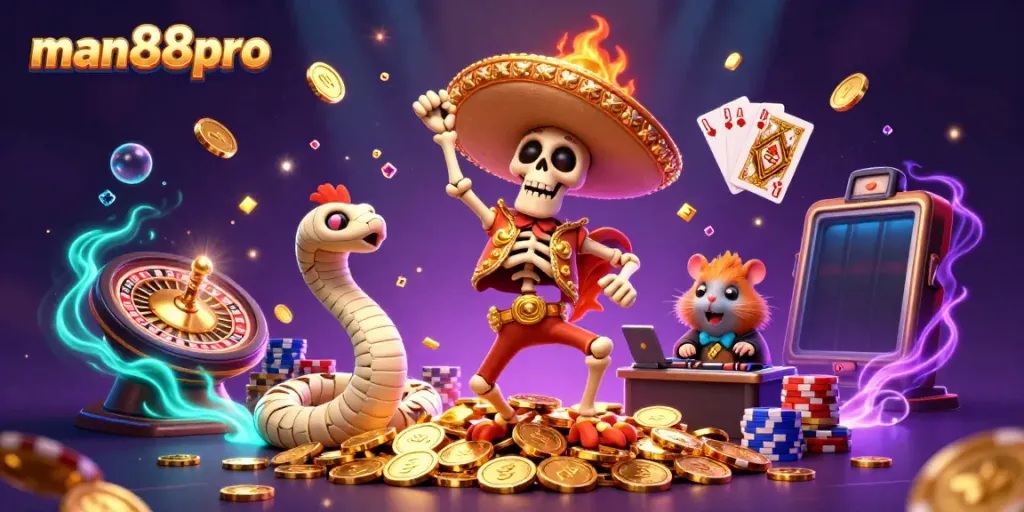 Experience exhilarating casino fun with man88pro featuring unique characters and vibrant gambling elements.