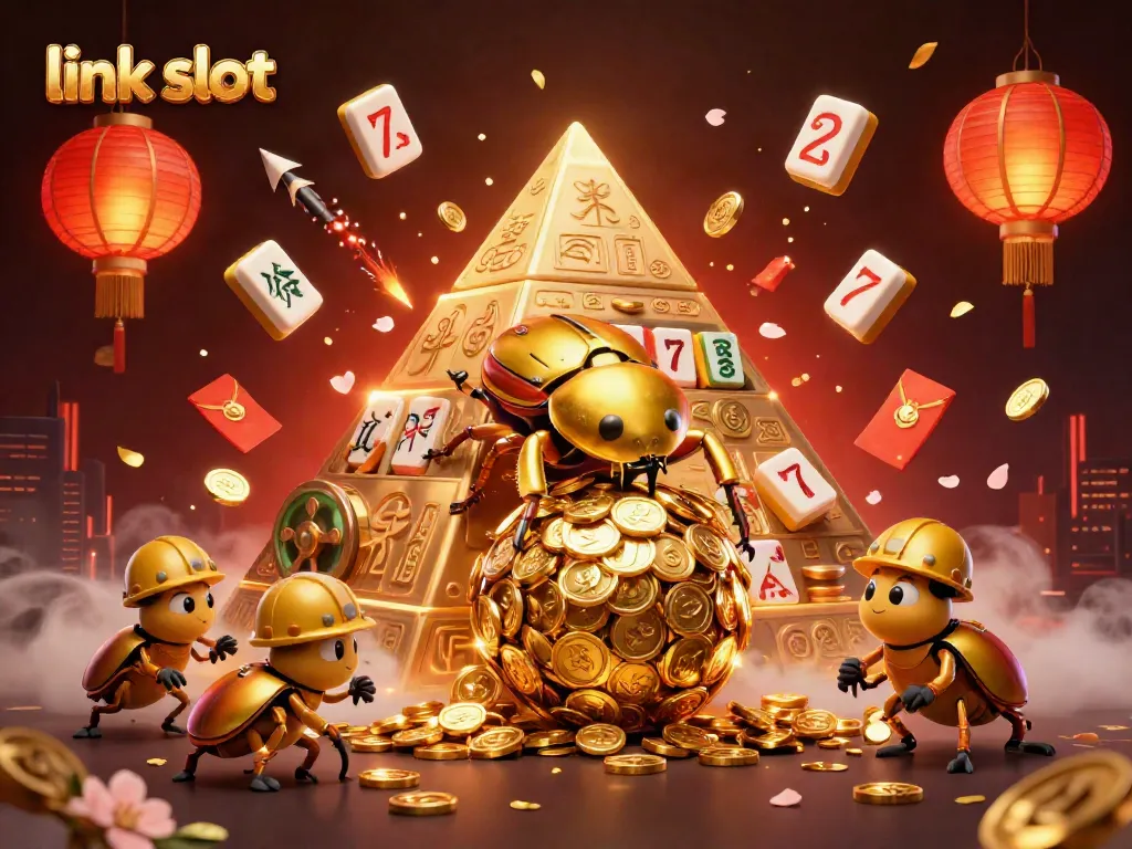 Mainkan link slot dengan ilustrasi kasino yang berwarna-warni dan penuh aksi.