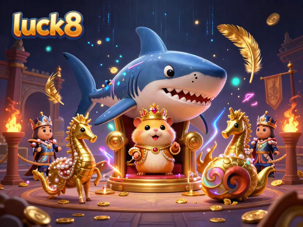 Experience thrilling gameplay with luck8 as the hamster king rules from his megalodon throne.