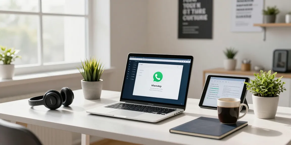 Using WhatsApp電腦版 in a bright home office, promoting efficient collaboration.