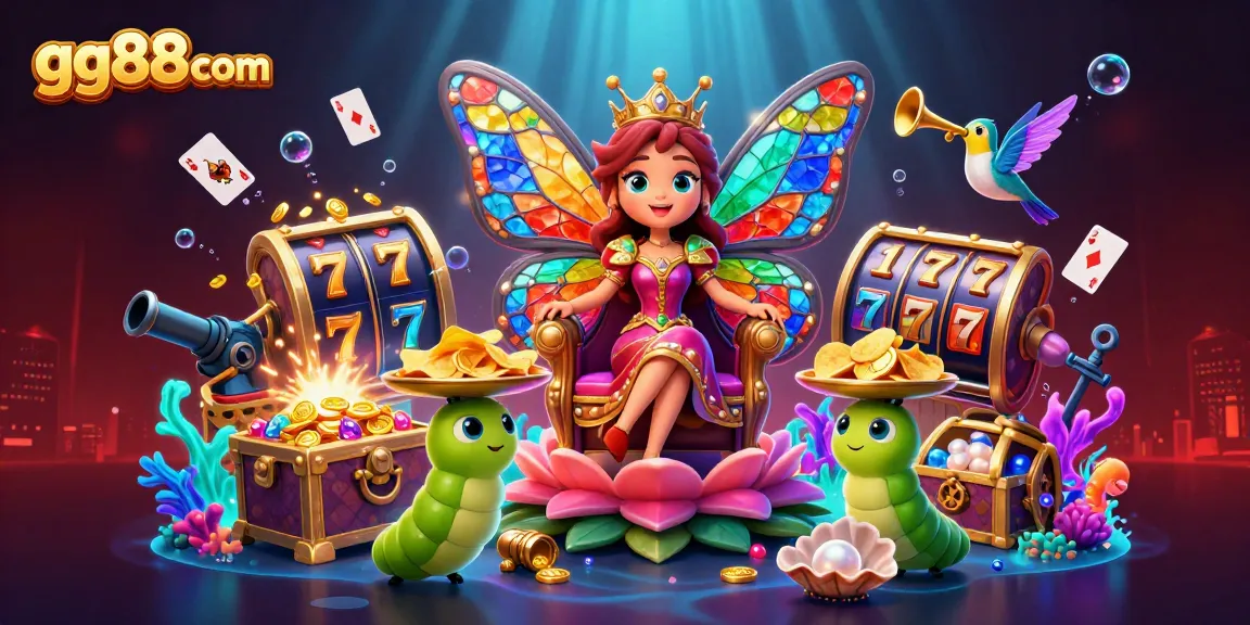 Experience exciting wins at gg88com with the vibrant butterfly queen in 3D casino adventure.