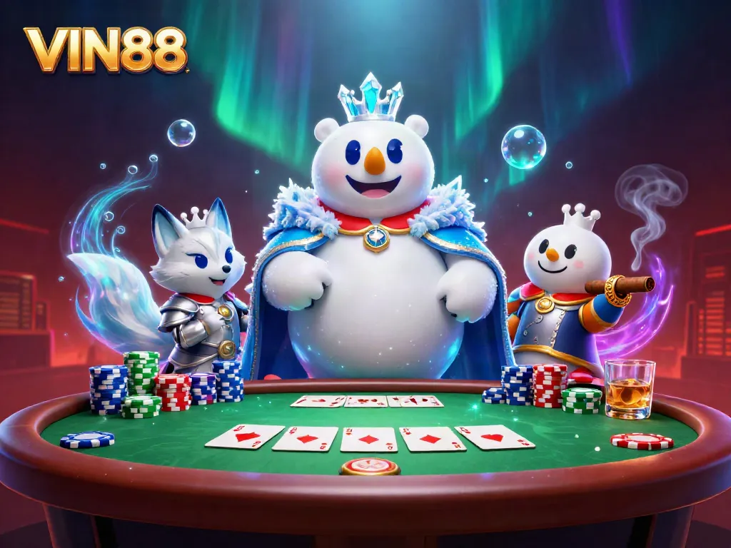 Experience thrilling gaming at VIN88 with vibrant poker elements and captivating characters.