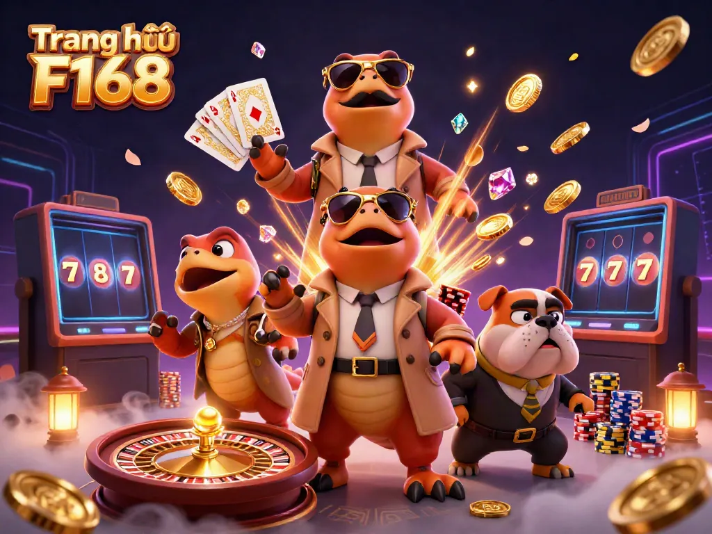 Experience the excitement at Trang chủ F168 with cartoon raptors hilariously attempting to enter a VIP lounge.