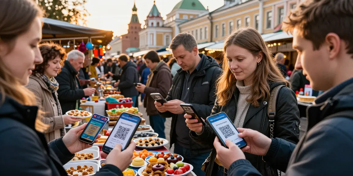 Geniet van lokale gerechten en betaal gemakkelijk met https://payinrussia.com/ in een drukke Russische markt.