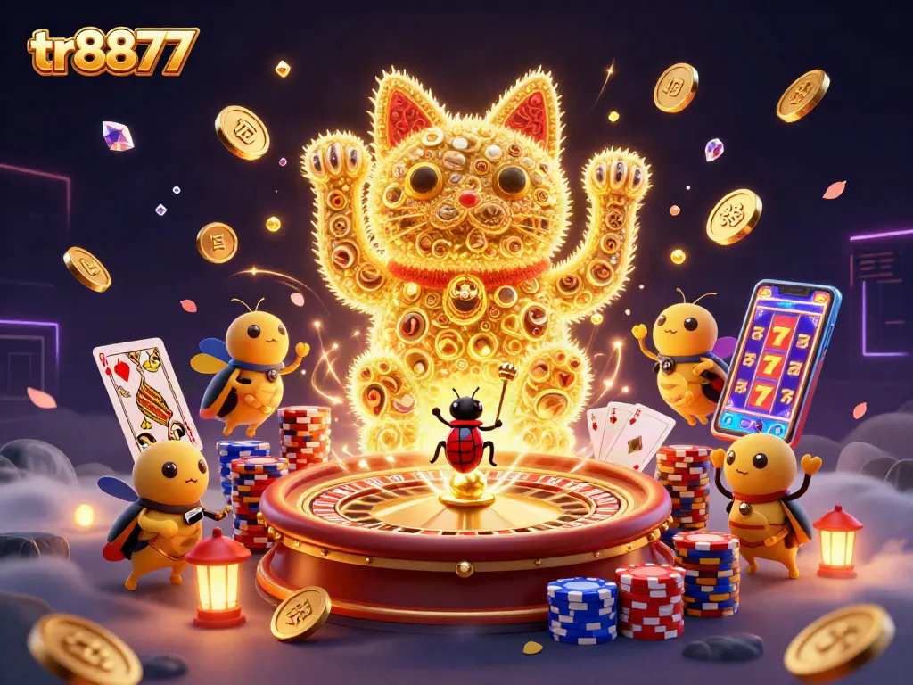 Experience the thrilling world of tr8877 with vibrant casino symbols and engaging visuals.