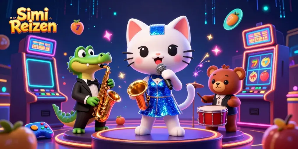 Simi Reizen biedt een levendige casinostage met een zingende kat en muzikale dieren.