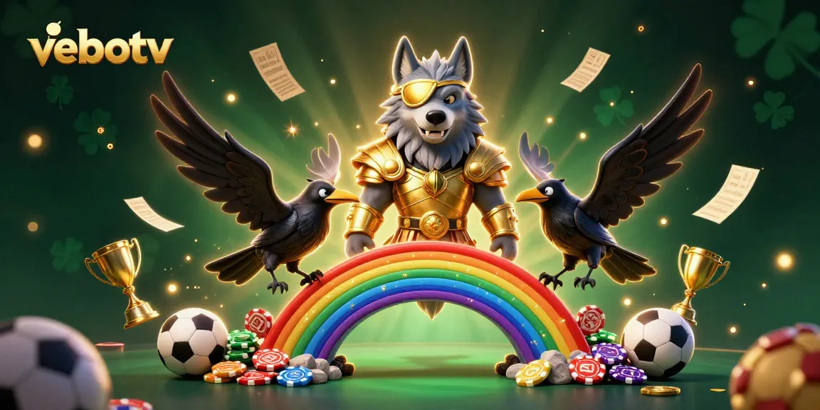 Bet live football matches with vebotv, featuring an epic sports-themed illustration.