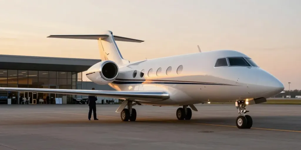 Private jet rental Amsterdam at Schiphol Airport, showcasing luxury travel experience.