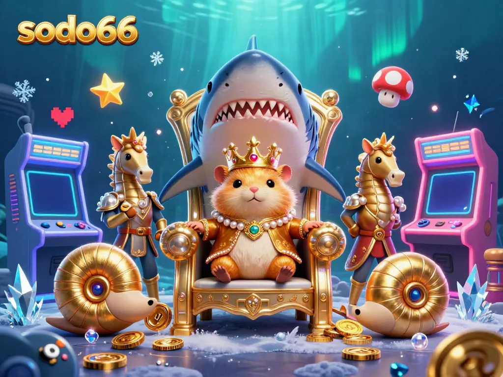 Experience thrilling gameplay with sodo66's vibrant underwater casino scene featuring a hamster king.