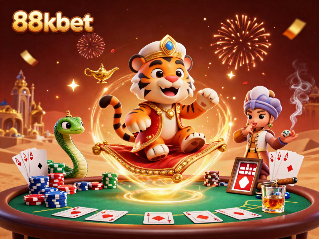 Experience thrilling gaming with the 88kbet theme featuring vibrant casino elements.