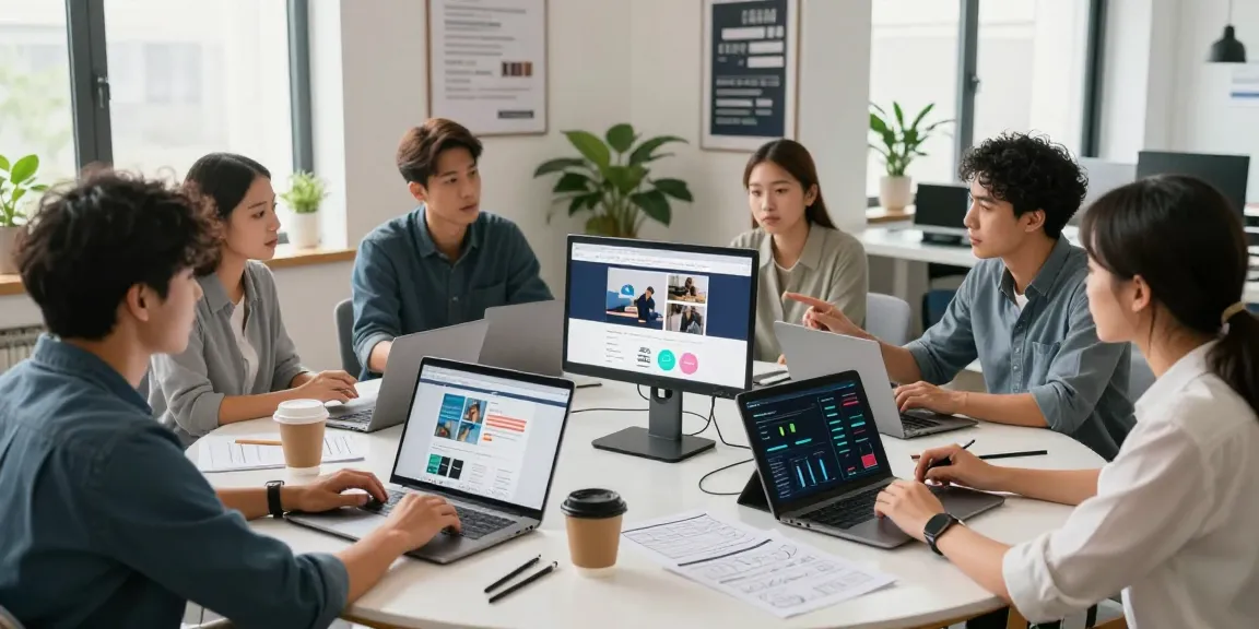 Website laten maken door Sanum in moderne kantooromgeving met team van webontwikkelaars.