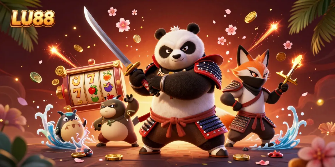 Engage with the stunning LU88 casino experience featuring panda samurai, fox, and enchanting elements.