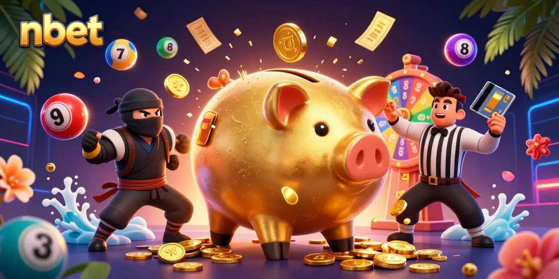 Engage with nbet's vibrant lottery scene featuring dynamic characters and colorful game elements.
