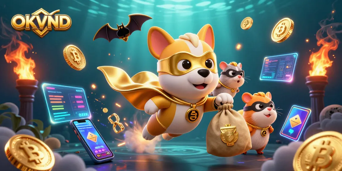Experience thrilling wins with OKVND's dynamic superhero characters amidst vibrant casino elements.