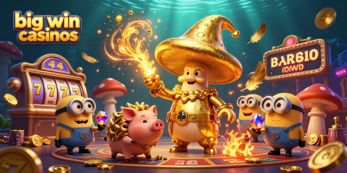 Experience big win casinos with this enchanting 3D illustration showcasing magical elements and golden treasures.