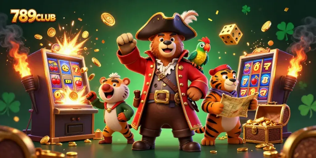 Experience thrilling gameplay with 789CLUB's exciting casino features, colorful slot machines, and vibrant characters.