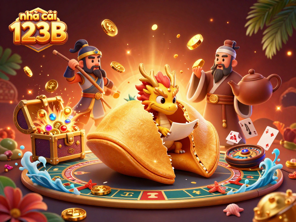 Engage with the exciting world of nhà cái 123B featuring vibrant casino elements and animated characters.