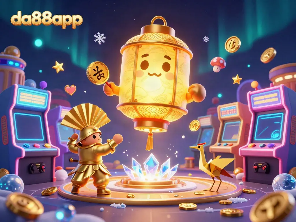 Experience thrilling gaming at da88app with vibrant casino elements and magical characters.