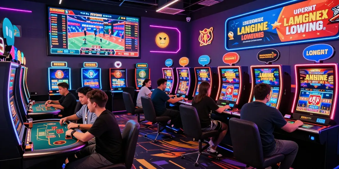 Sun win virtual casino gaming scene with players enjoying poker and slots, vibrant atmosphere highlighting community engagement.
