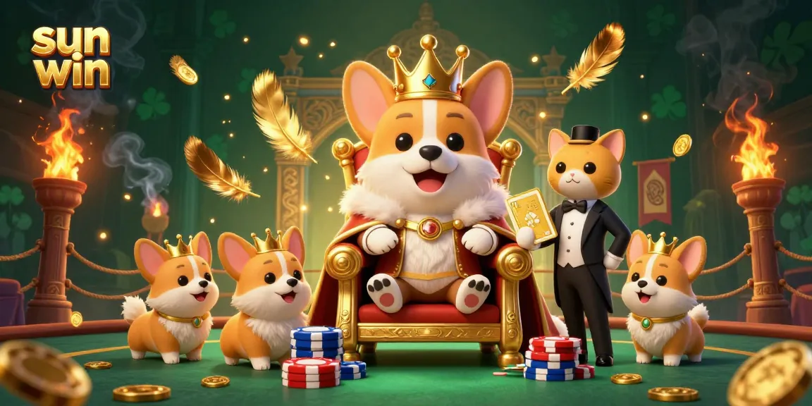 Experience thrilling action at sun win with a royal corgi and dynamic casino elements.
