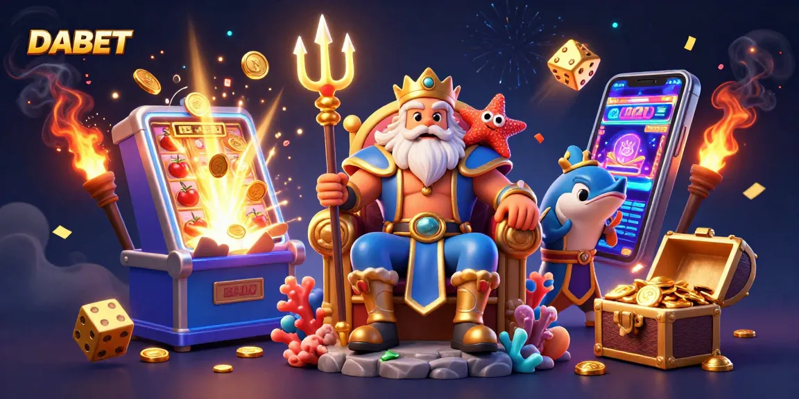 DABET offers thrilling casino games featuring Neptune and vibrant slot machines bursting with treasures.
