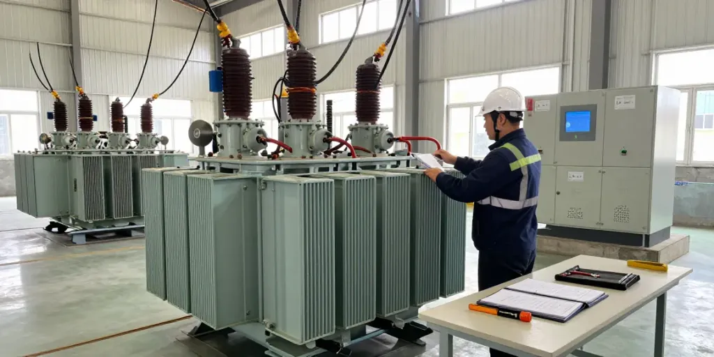 Professioneel onderhoud aan een medium voltage transformer met aandacht voor prijs en kwaliteit.