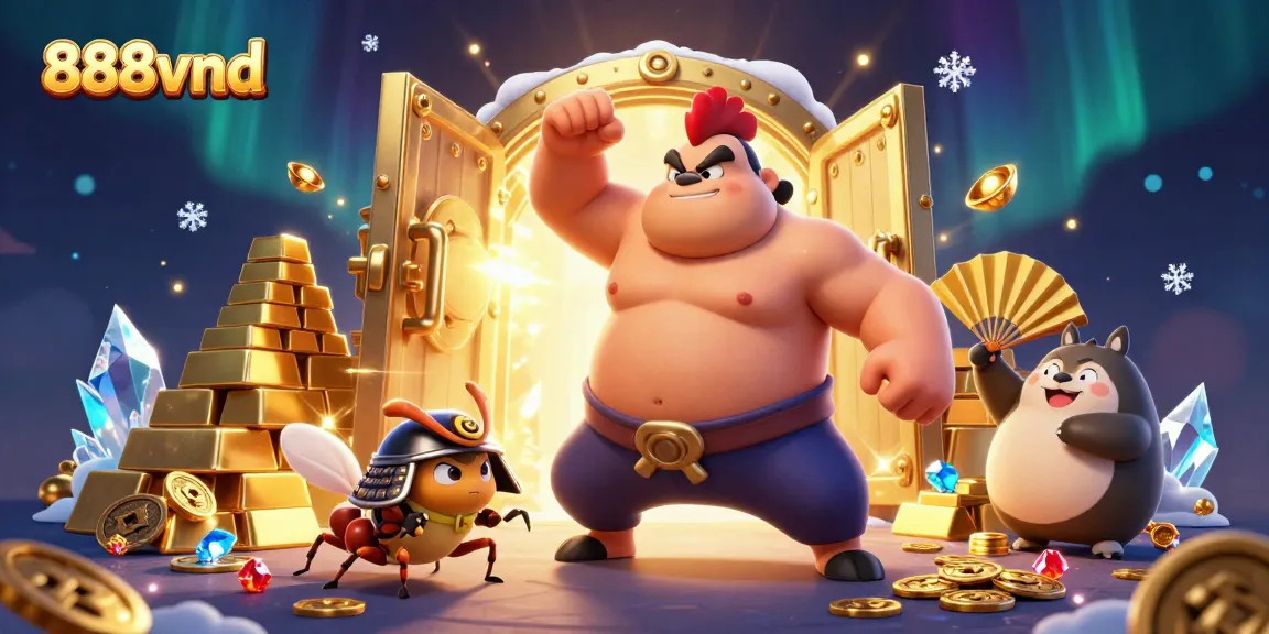 Experience thrilling gameplay at 888vnd with dynamic sumo wrestler and samurai cricket in action.