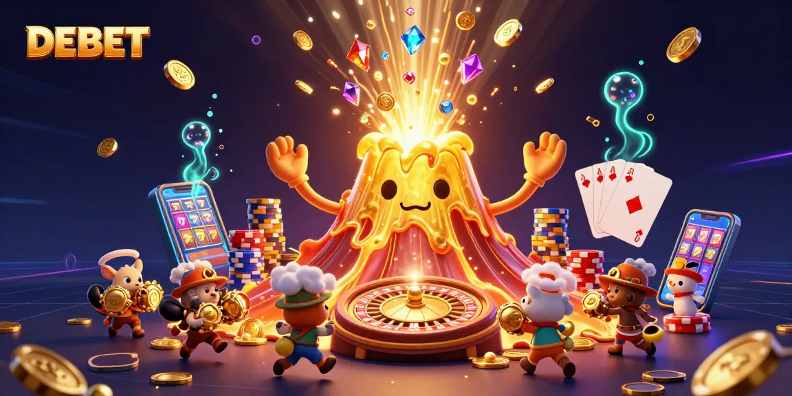 DEBET showcases thrilling casino action with treasure and excitement erupting everywhere.
