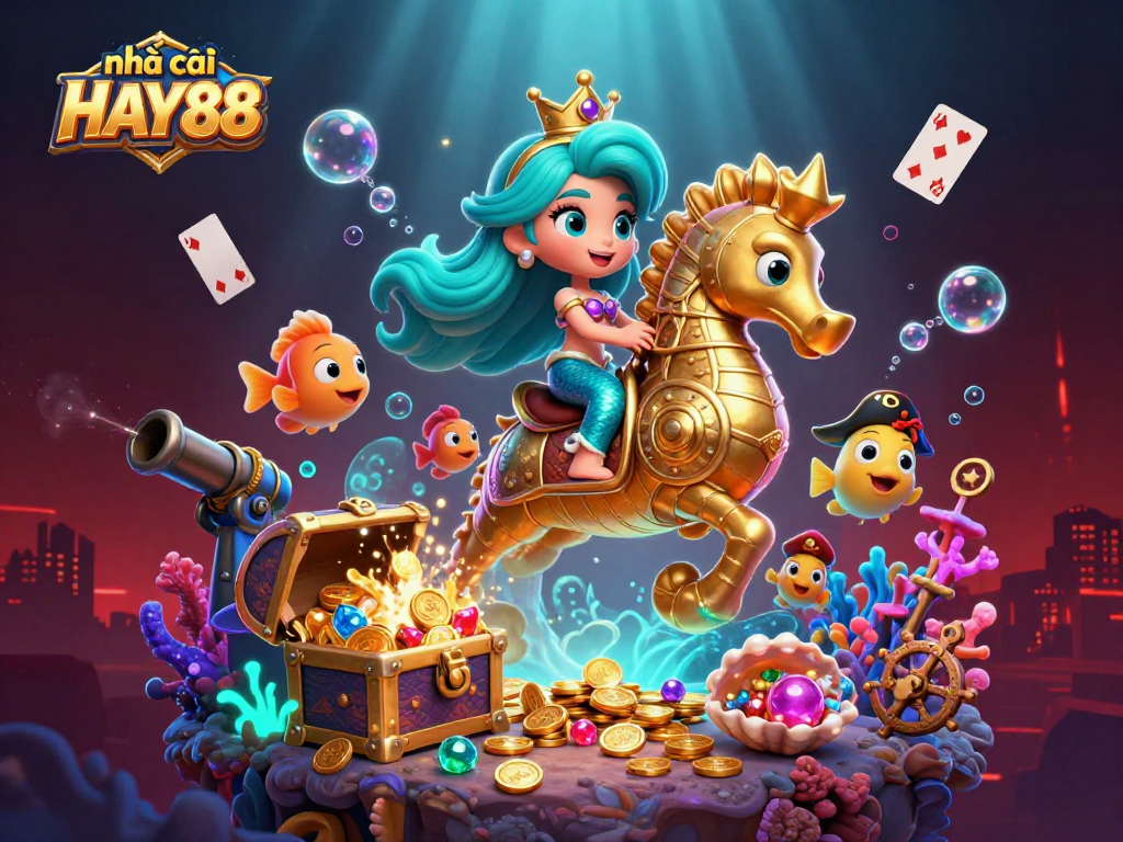 Engage with vibrant gameplay at nhà cái HAY88, showcasing a 3D magical marine adventure.