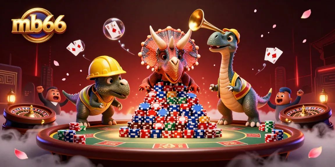 Engage with mb66 by celebrating casino victories with 3D animated characters amidst poker chips and roulette wheels.