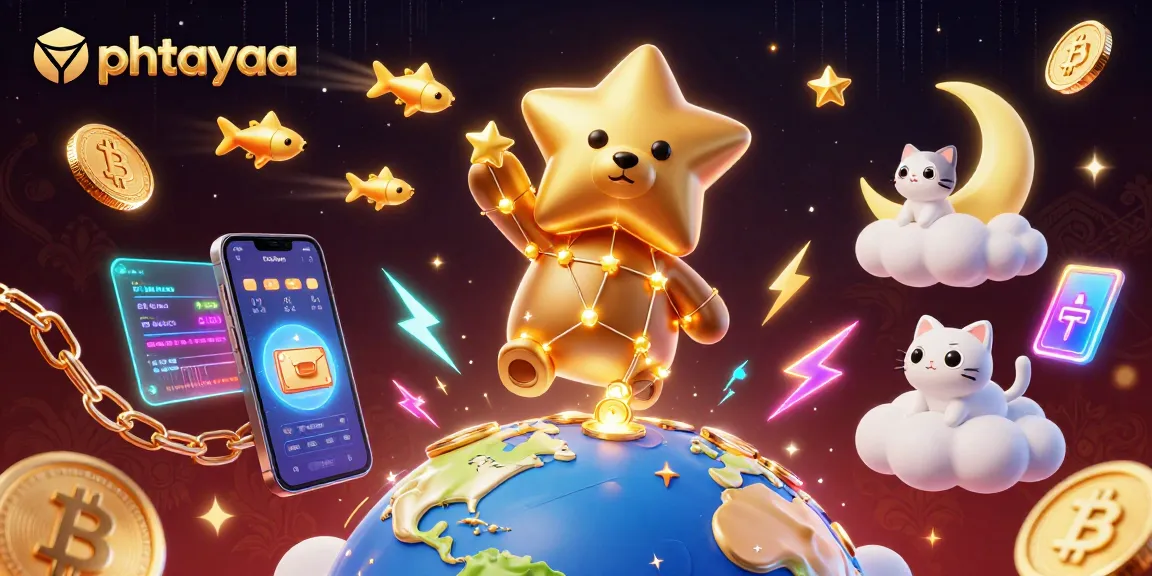 Spin the reels with phtayaa's vibrant universe featuring golden coins and neon treasures.