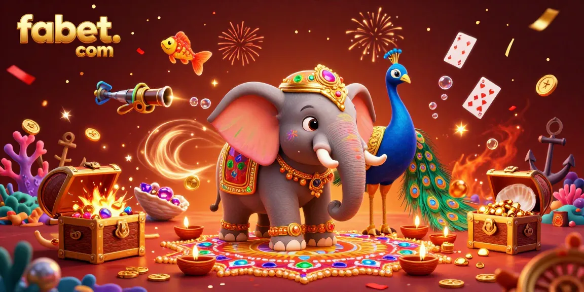 Immerse in the vibrant world of fabet. com with dynamic gambling action captured in a colorful 3D illustration.